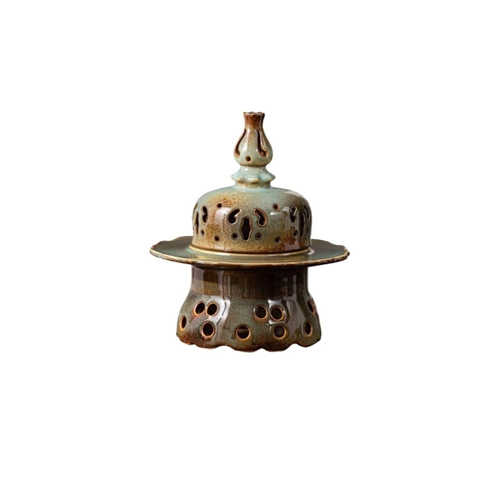 Incense Holder Base Ceramic Antique Gourd Incense Burner Aromatherapy Home Indoor Zen Sandalwood Agarwood Ornaments