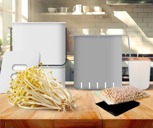 Sojasprossen-Anzuchtset All-in-One | Komplettset für Zuhause: Einfach, Schnell & Vielseitig | Ideal für Familien und Bildungseinrichtungen | Mit Sojabohnen (Sojabohnensprossen-Anzuchtset)