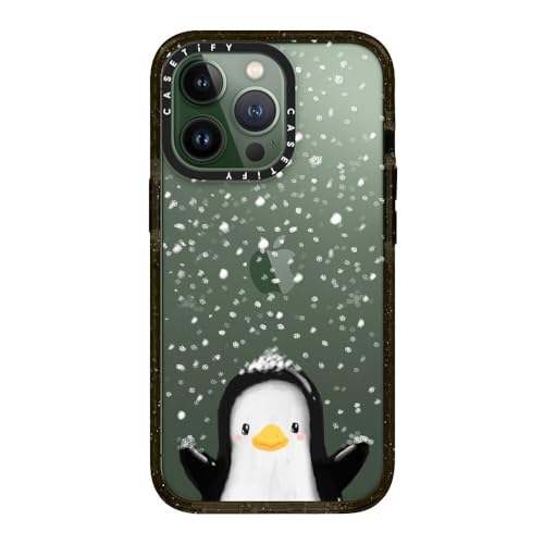 Coque iPhone 13 Pro CASETiFY Pingouin Hivernal Noir Transparent