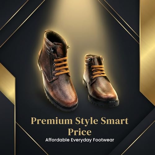 Image of Dvoy'X Men's Stylish Ankle Boots for Man | Premium Leather Look Lace-Up Boots | Super Comfortable Cushioned Sole | Casual & Formal Wear | Durable Affordable Everyday Footwear |