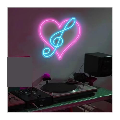 Lampe au néon cœur pour une ambiance musique et salon chaleureux