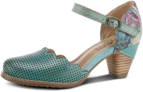 Spring Step L'Artiste Women's Parchelle Ankle Strap Shoe Sky Blue Multi EU 40 / US 9