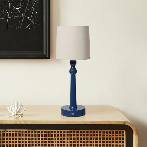 Camden Reed Traditional Wood Lamp – Classic Wooden Table Lamp with Elegant Design for Home or Office Décor, Navy
