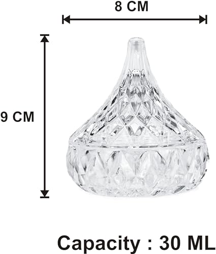 Image of Multipurpose Kitchen Storage Glass Candy /Container With Lid, Pack Of 1, 8x8x9 CM