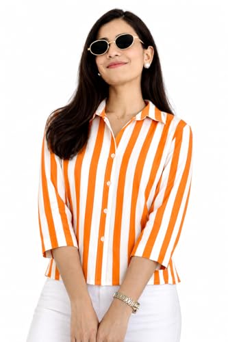 Image of Women's Ombre Pink Casual Shirt for Women | Full Sleeve Stylish Western Top | Soft Regular Fit Button Down Shirt for Girls & Women