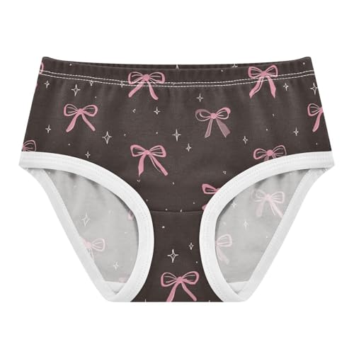 Wusikd Cute Pink Bows Dark Girls' Underwear Cotton Girls Briefs Soft Toddler Underwear 2T