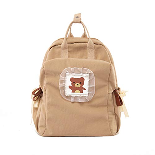 Lindo mochila para adolescentes niñas estilo japonés oso encaje escuela bolsa portátil nylon casual mochila de viaje resistente al agua Cover