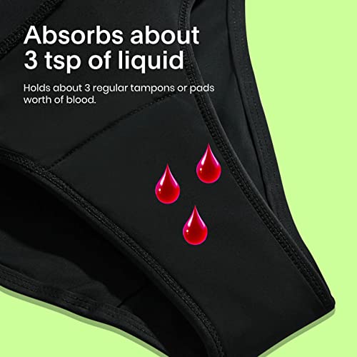 KNIX Kt Teen Period Swimwear Twist High Rise Bikini Bottom - Period Swim Bottom - UPF 50+ Fabric3