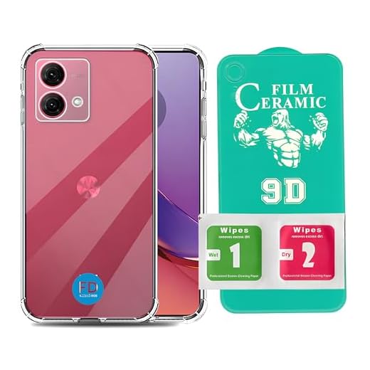 Kit Capa Capinha Anti-Impacto Premium Transparente + Película de Cerâmica 9D para Motorola Moto G84