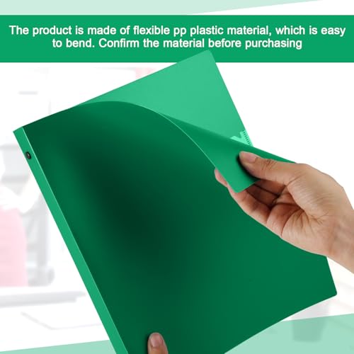 Image of Skyygemm 36 Pack 1 Inch 3 Ring Plastic Binders, Bulk Flexible PP Binders for Classroom & School Supplies, Letter Size 8.5 x 11, Holds 240 Sheets with Interior Pocket (Green)