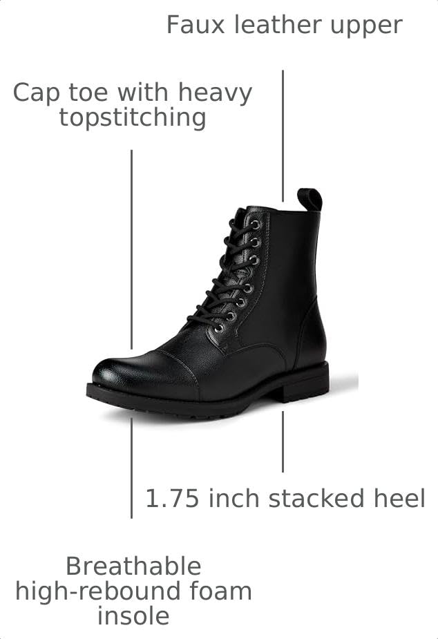 Image of Amazon Essentials Men's Cap Toe Lace Up Combat Boots