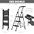 XinSunho 3 Step Ladder, Foldable Handrail & Tool Tray Stool Ladders with Anti-Slip Wide Pedal, 660 lbs Sturdy Steel Ladder for Home Kitchen and Outdoor