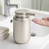 LAOPAO Automatic Liquid Soap Dispenser, Touchless Hand Soap Dispenser for Bathroom Kitchen ABS Rechargeable Soap Pump 10oz, Xmas Gift, Light Silver Plastic