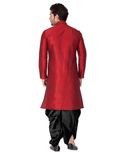 Image of VASTRAMAY Men's Silk Blend Kurta and Dhoti Set