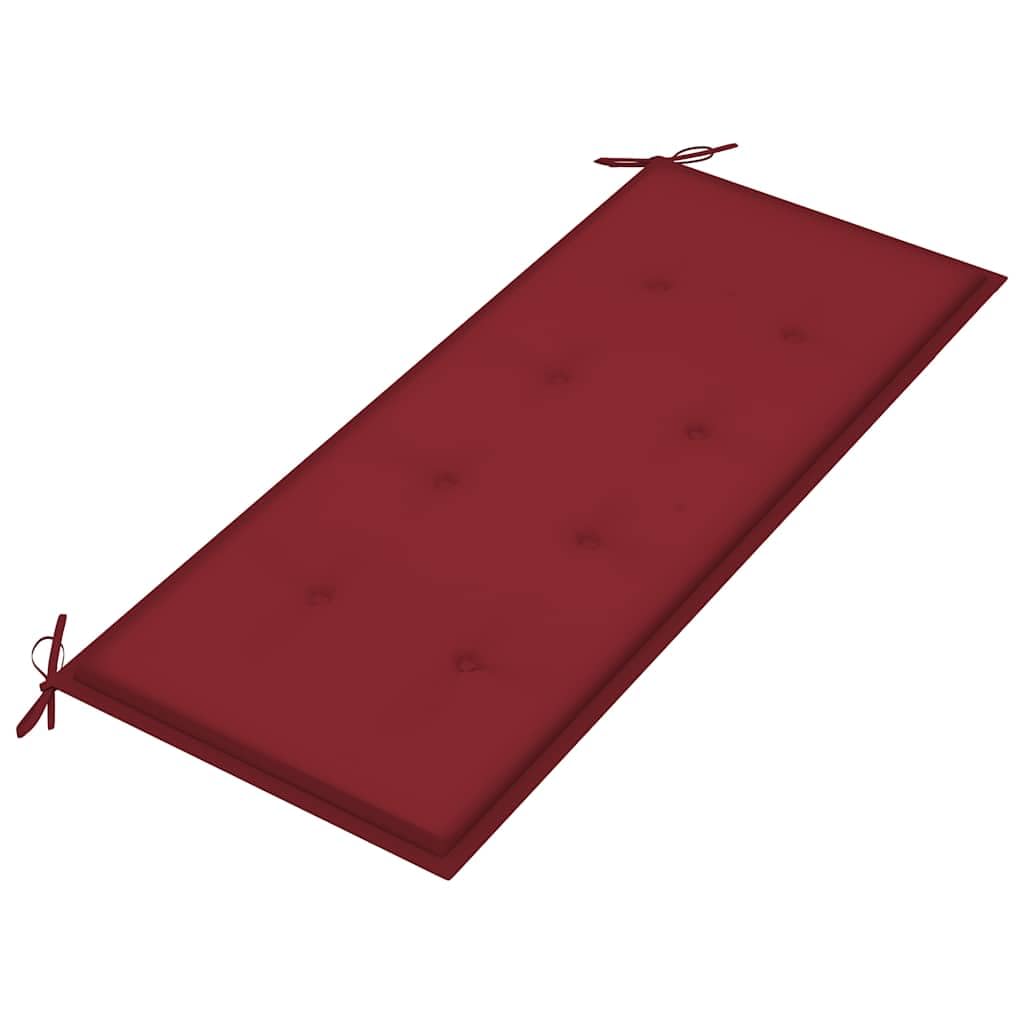 Banco de jardín con cojín Madera Maciza de Acacia 120 cm, Bancos de jardín, 12.28 kg-3063777