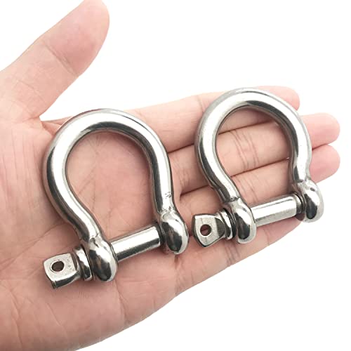 2 Pcs 3/8 Inch Screw Pin Anchor Shackle MYYZMY 304 Stainless Steel Shackles for Chains Wirerope 10 mm
