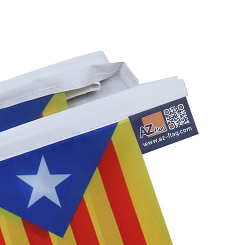 Image of AZ FLAG Catalonia Estelada Blava 6 meters BUNTING Flag 20 flags 9'' x 6'' - Independentist Catalan STRING flags 15 x 21 cm