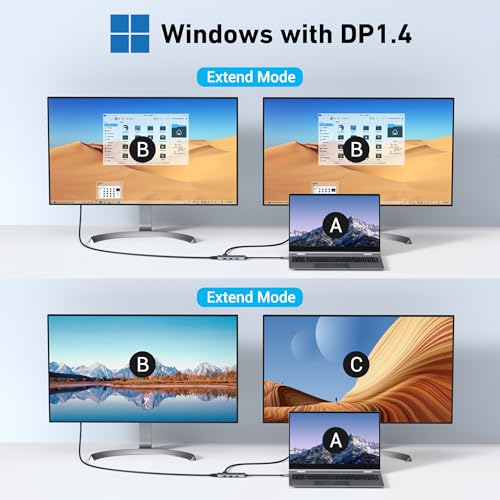 Image of MOKiN USB C Docking Station 2 HDMI with 100W PD for HP /Dell Laptop