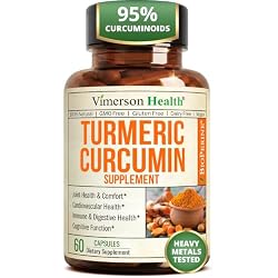 Turmeric Curcumin Supplement – 1200mg Organic Turmeric + BioPerine. 60 Caps | Digestive & Joint Supplements for Men & Women – Both Tumeric Extract (95% Curcuminoids) & Organic Turmeric with Black Pepper