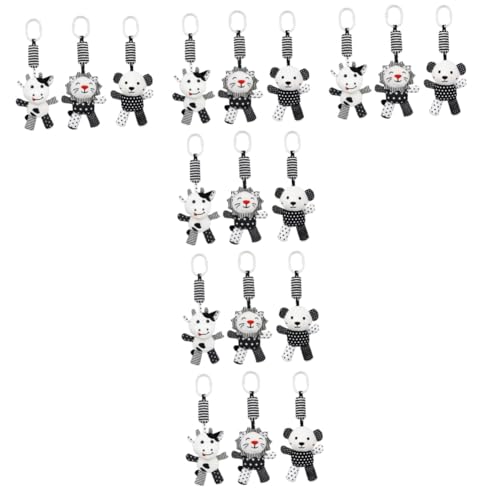 BESTonZON 6 Piezas Hacer Sonar La Campana Juguetes En Blanco y Para Juguetes Educativos Cochecito De Recién Nacido Juguetes Colgantes De Cuna Felpa Dibujos Animados Paseante Bebé