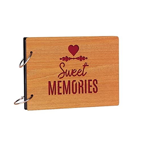 Image of 100yellow Memories Scrapbook - Photo Album Book for Unforgettable Moments, Customized Memory Book & Gifts| 40 A5 pages | Size : 15.2 cm x 21.5 cm |Wooden