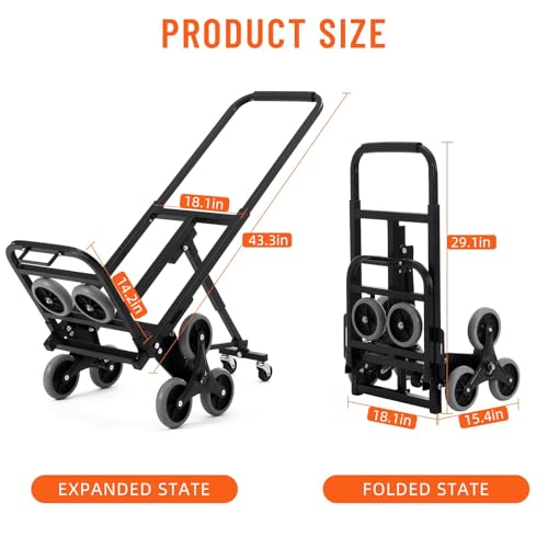 Carrito sube escaleras plegable con 10 ruedas 330 lbs miniatura 7