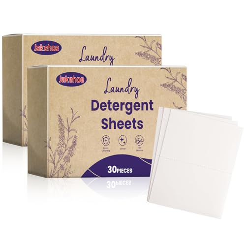 Detergente en Tiras, Pastillas Lavadora, Detergente en Tiras para Lavadora, Biodegradables, Hipoalergénicas, Efecto Suavizante, para Todos Los Tejidos y Colores, Tiras Detergente, 60 Tiras