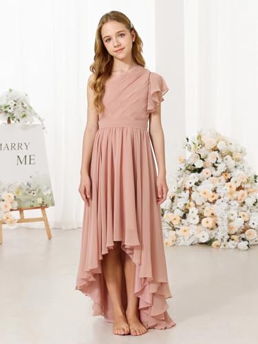 Dresses for Girls Chiffon Sleeve Flower Girl Dress Chiffon Toddler Pretty Wedding Party Maxi Dress4