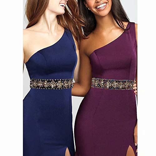 Rhinestone Belts for Women Fashion Crystal Beaded Elastic Wide Belts for Prom Evening Dresses2