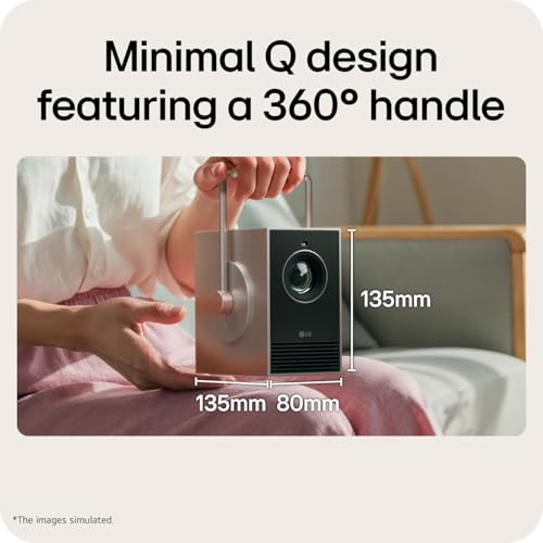 Image of LG CineBeam Q Mini 4K UHD Portable Projector PU600U | RGB Laser, 600 ANSI Lumens, 120 inch Max Screen, DCI-P3 154% Color, Auto Screen Adjustment, Compact Design for Home & Outdoor Use