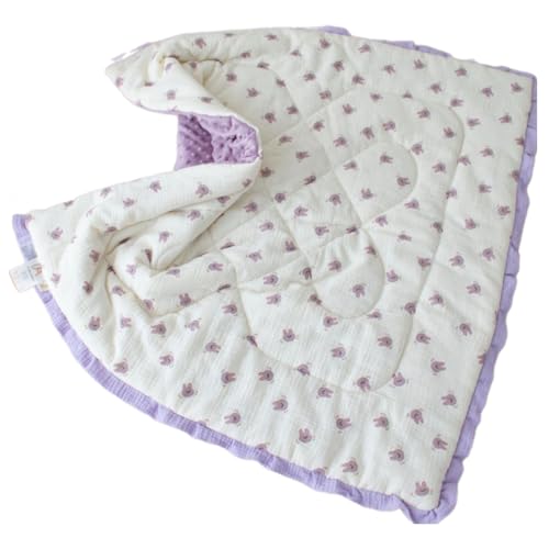 Zxfdsfdbnm Coperta per bambini con bordo in pizzo confortevole trapunta con retro punteggiato design morbido e traspirante piumino caldo per bambini