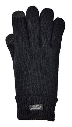 BRUCERIVER Men's Pure Wool Knitted Gloves with Thinsulate Lining