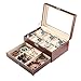 Produktbild SMEJS Sehen Sie Box- Watch Box Schmuck Organizer Aufbewahrungstasche mit Glas Top L30 * W20.5 * H13cm (Color : Brown)