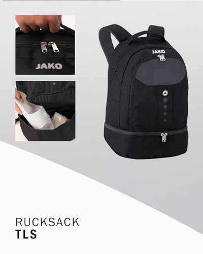 JAKO Unisex Rucksack Striker, Schwarz, EMPTY/NO SIZE