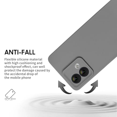 Image of Scalebee Back Cover for Motorola Moto G84 5G Leather Textured Soft and Flexible Matt Finish Anti Slip Scratch Proof Camera Protection Silicon Phone Case (Gray)