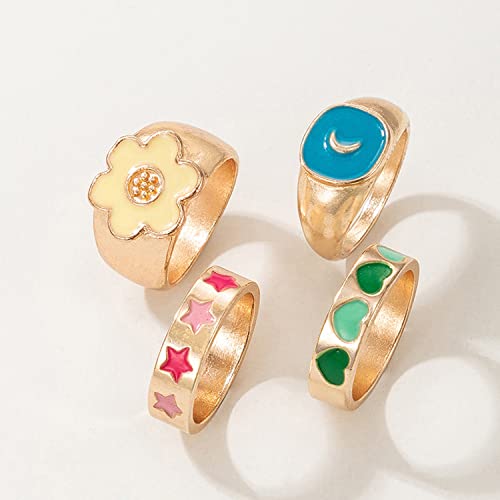 Contemporary Stackable Rings Set of 4