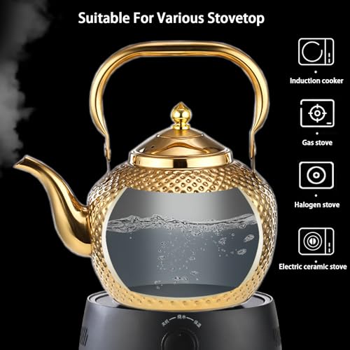 Alunsito KYJ-WDUS-HOMEJ0109-GOLD-2L Teapot For Stove Top, Stovetop Tea Kettle thumb #3