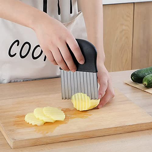 Pack of 2 Wave Cutters, Stainless Steel, Wave Cutters, Children, Potato Wave Cutter, Chips Wavy Edge for Vegetables, Potatoes, Onions, Cucumbers - Image 5