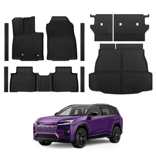 Image of Floor Mats for Toyota RAV4 2026 Hybrid Full Set All Weather Floor Mats for Toyota RAV4 Accessories 2026 TPE Back Seat Cover Protector Trunk Frunk Mat(Not for Limited with Subwoofer and PHEV)