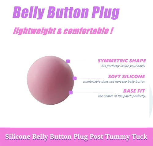 8PCS Belly Button Plug Post Tummy Tuck Belly Button Shaper Belly Button Plug Soft Silicone for Liposuction or Umbilical Hernia Repair Pink2