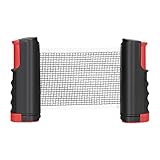 Qutdoor-QJ Tischtennisnetz Tischtennisnetz Überall tragbar Einziehbares Tischtennisnetz für jedes Tischrot-Schwarz