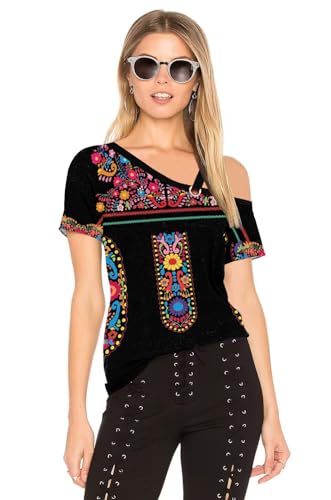 Womens Summer Trendy Cold Shoulder Short Sleeve T Shirts Criss Cross Casual Loose Tunic Shirts Tops Blouses2