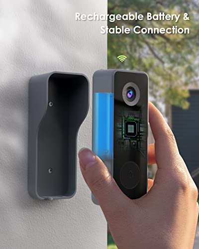 Mubview Wireless Doorbell Camera With Chime, Wifi Video Doorbell Camera With Voice Chager, Motion Detector, Anti-Theft Device, 2K Hd, Night Vision, 2-Way Audio, Storage (Optional) #TOP1