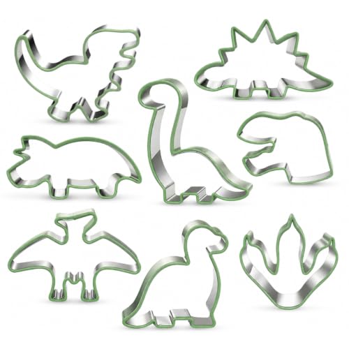 Emporte-pièce dinosaure Set-8-pièces-Trex, Brontosaurus, Spinosaurus, Brachiosaurus, Triceratops, Empreinte de tête de dinosaure, Emporte-pièce dinosaure...