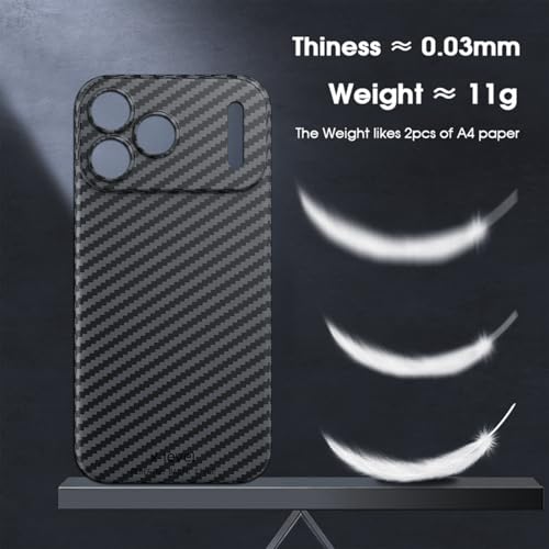 Image of CASEKUL Design for iPhone 17 Pro Max Case,Compatible with MagSafe Slim Flexible Carbon Fiber Case Shockproof Protective Phone Cover Magnetic Case for iPhone 17 Pro Max,Black