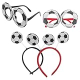 VICASKY 4 Stück Fußball Party Stirnbänder mit Sportlichen Team Brillen Leichte Fan Accessoires für Fußballspiele und Fotobox