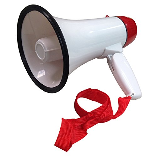 Ideas In Life Portable Megaphone 20 Watt Power Megaphone Speaker Bullhorn Voice and Siren/Alarm Modes with Volume Control and Strap