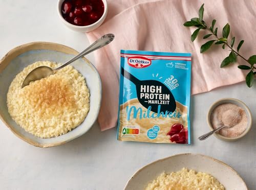 Dr. Oetker High Protein Mahlzeit – proteinreicher Milchreis als Hauptmahlzeit oder als Protein Snack 10er Pack (10 x 104g) – Bild 4