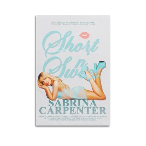 KINGGHYLL Póster decorativo de Sabrina Carpenter Album Short N' Sweet, lienzo decorativo para pared, decoración de sala de estar, póster estético moderno, 40 x 60 cm, estilo sin marco