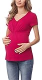 Las costuras elásticas, rebordes y el corte alargado en la parte delantera, hacen que la camiseta se ajustará muy bien a una barriga creciente